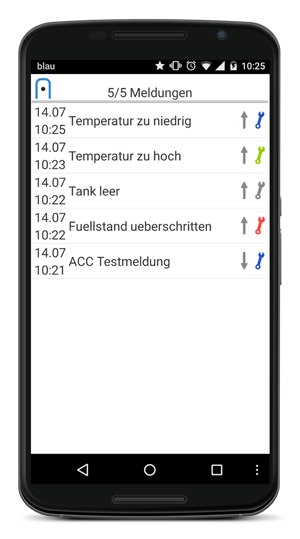 ACC Android app for SMS and TCP